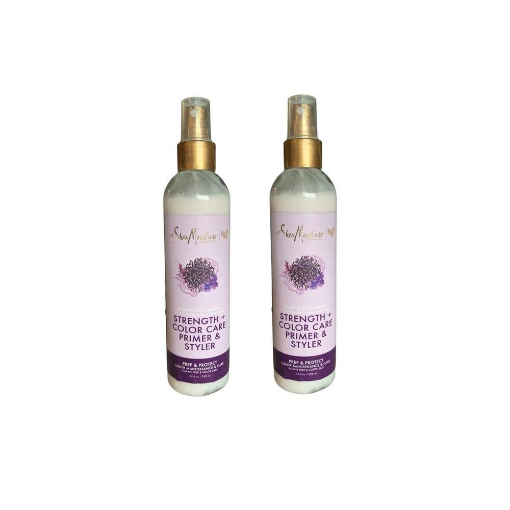 2 Shea Moisture Purple Rice Water Strength + Color Care Primer and Styler 7.5 oz